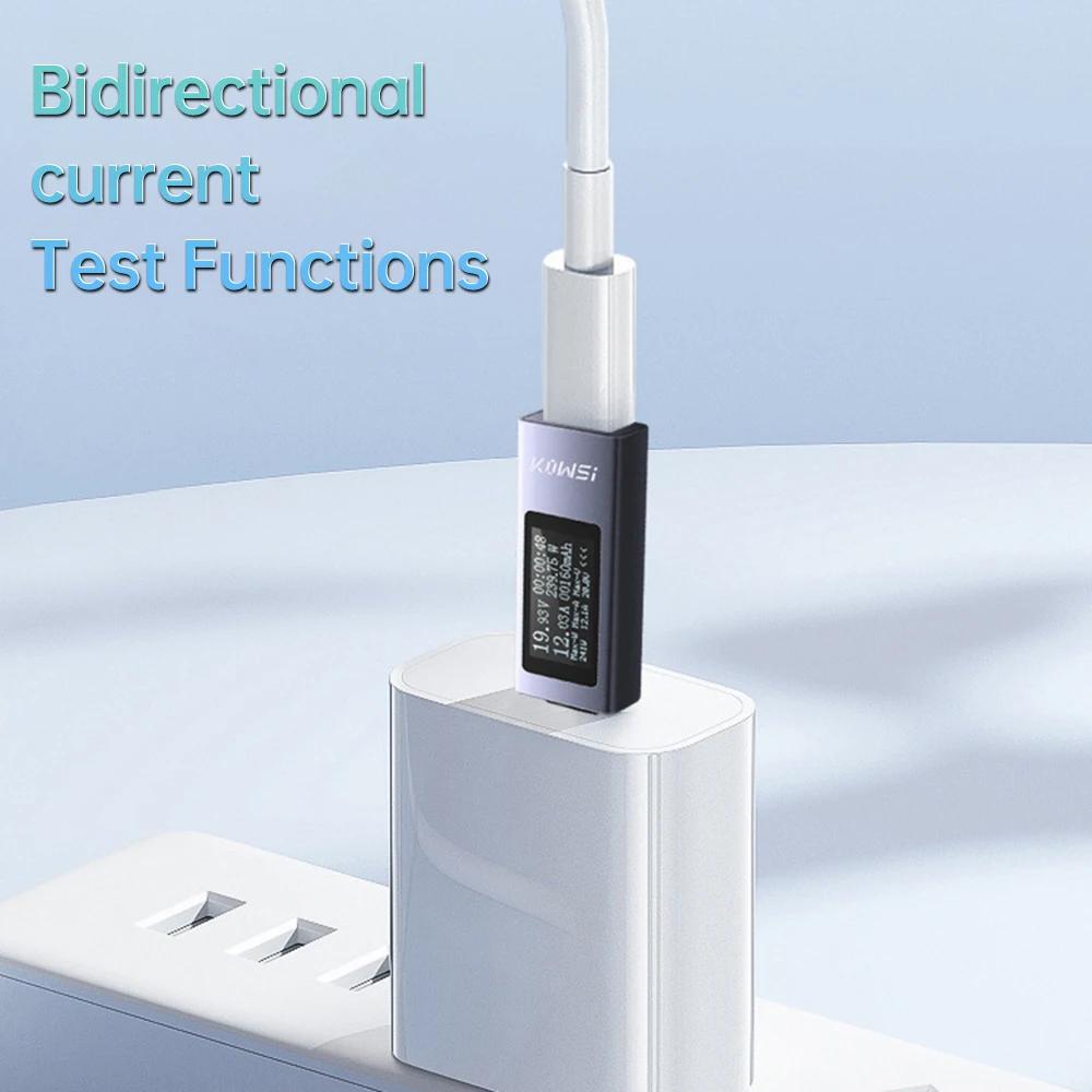 DC4-30V Voltmeter Ammeter Type-C Tester Digital Display Current Voltage Tester Power Electric Energy Capacity Timing 6In1 Tester