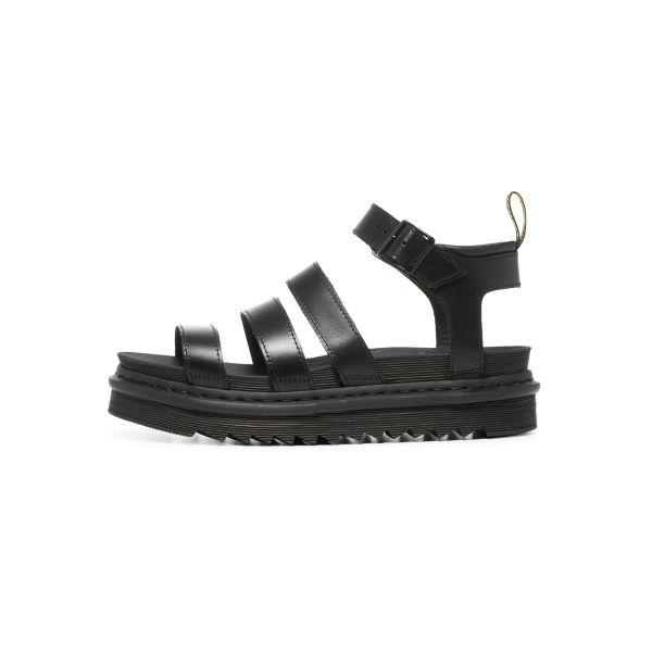 Dr. Sandálias Gladiadoras Martens Blaire Sandálias Femininas Pretas 24191001