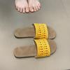 Ethnic style hollow cool slippers women's summer beach slippers 2025 new one-word drag niche
