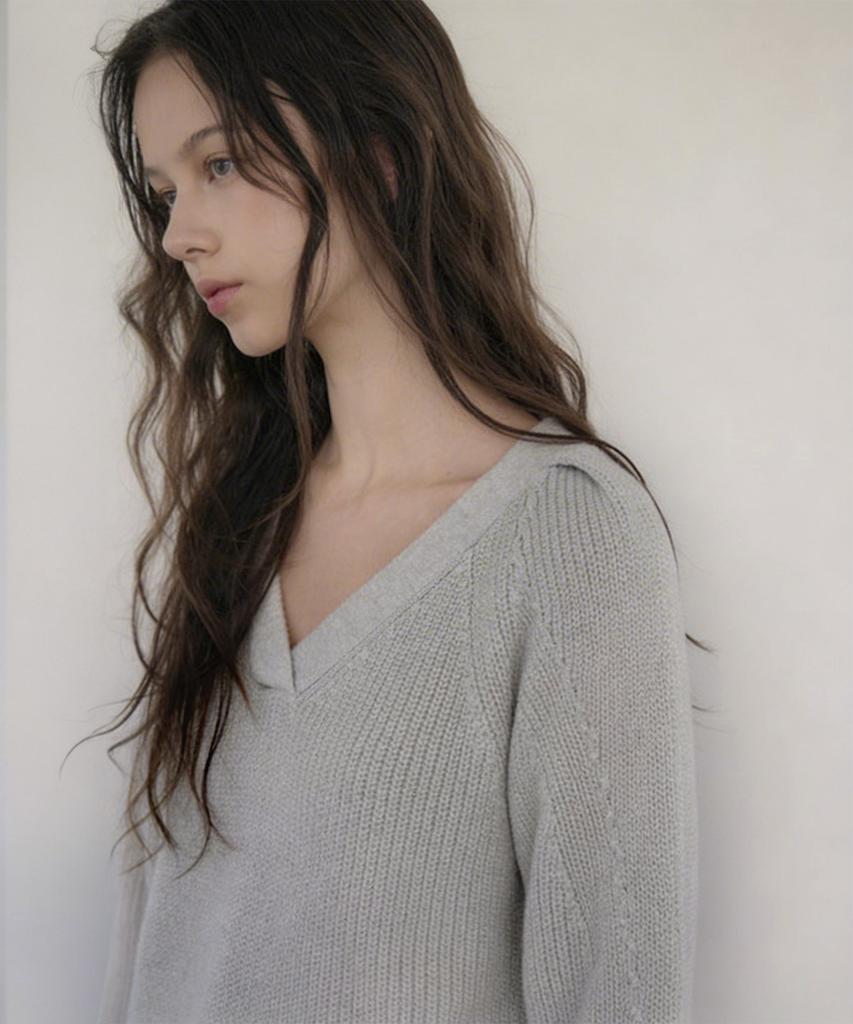 CITYBREEZE Puff V-Neck Knit_4 Colors