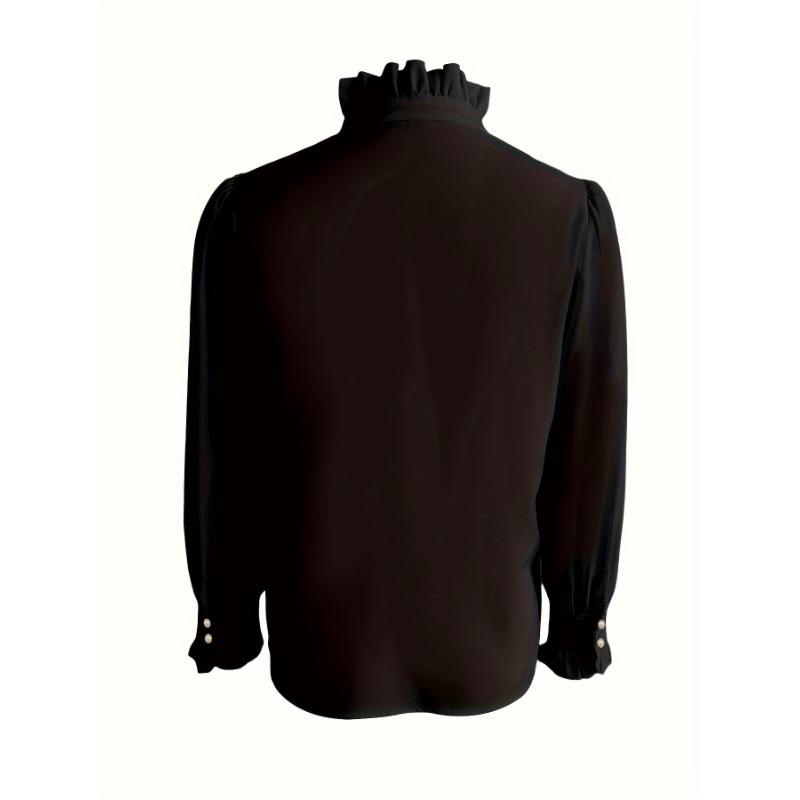 Women Elegant Ruffled Long Sleeve Blouse Plus Size