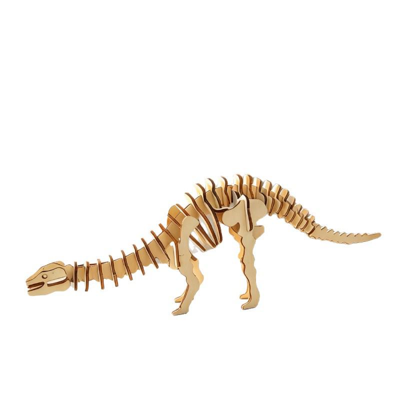 3D Dinosaur Puzzle: Wooden Hand-Assembled Educational Toy for Kids