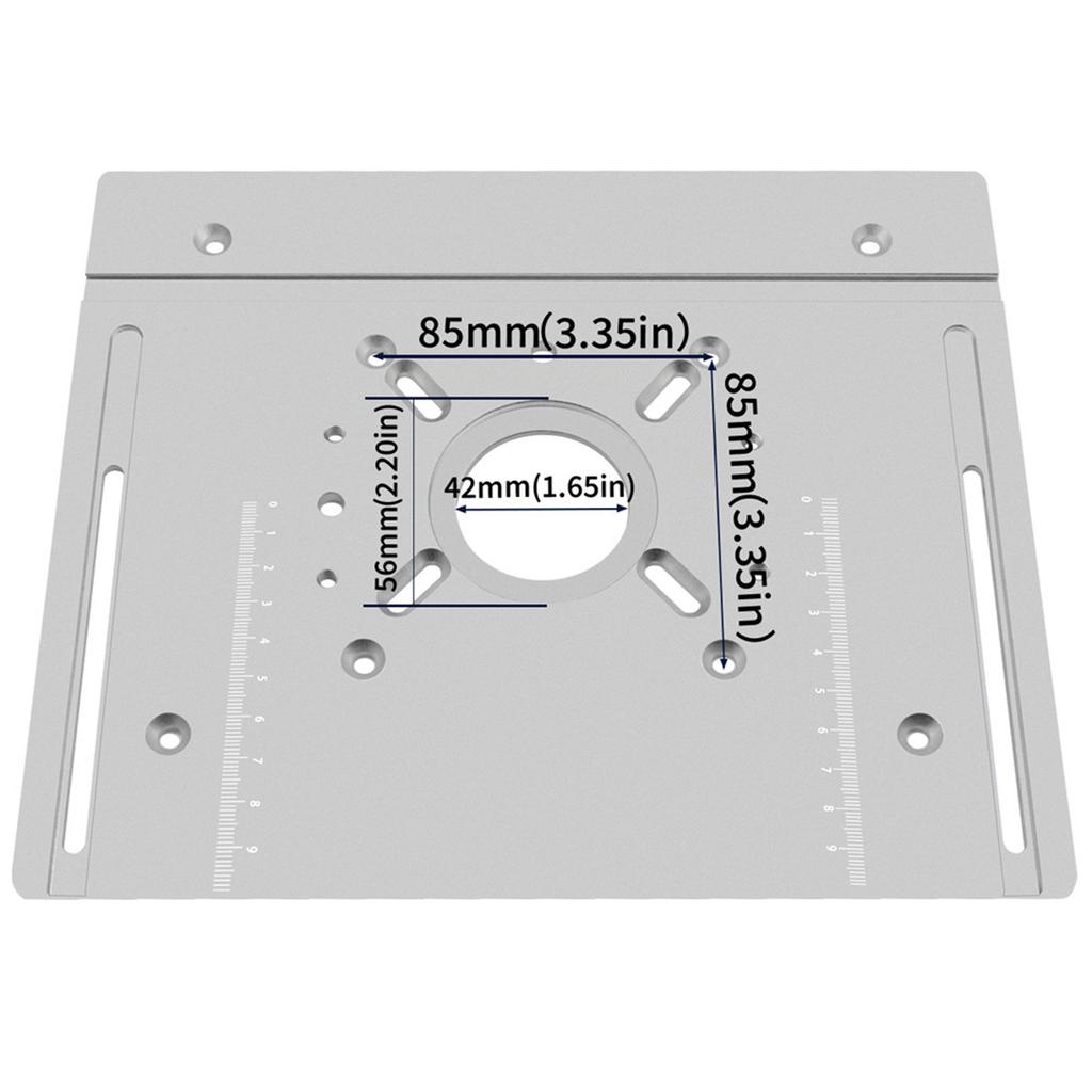 Set of 4 Router Table Insert Plate Aluminum Alloy Wood Milling Flip Board Trimming Machine Engraving Auxiliary Tool