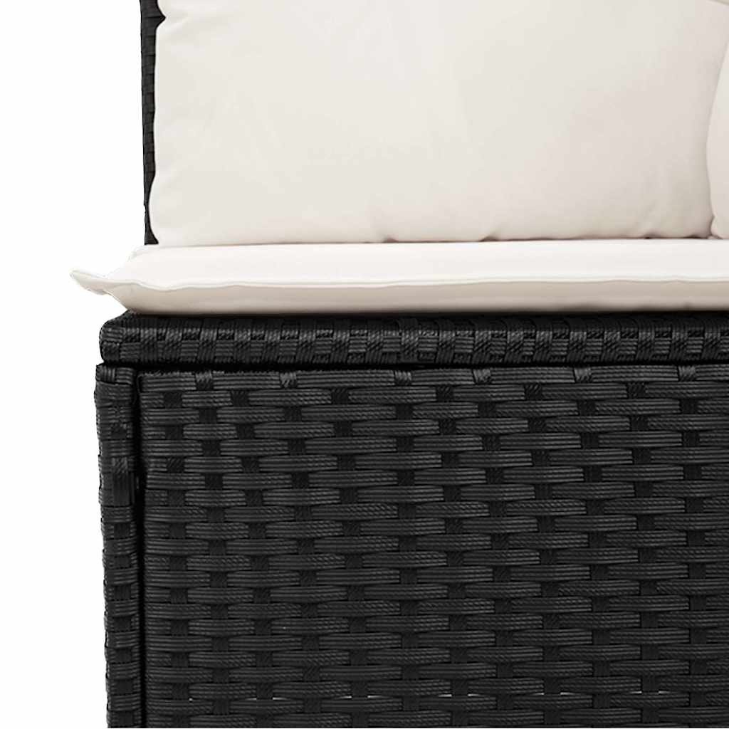 Vidaxl 6-Cz. Set di Mobili da Giardino con Cuscini, Polyrattan Nero