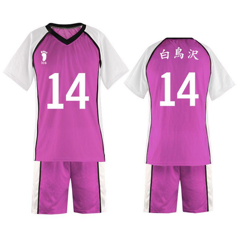 Haikyuu Shiratorizawa Academy Volleyball Kostüm Atmungsaktives Sportanzug-Set
