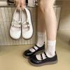 Black Retro Mary Jane Small Leather Shoes Women's New Spring and Autumn Single Shoes Flat Bottom Shallow Mouth Versatile Shoes