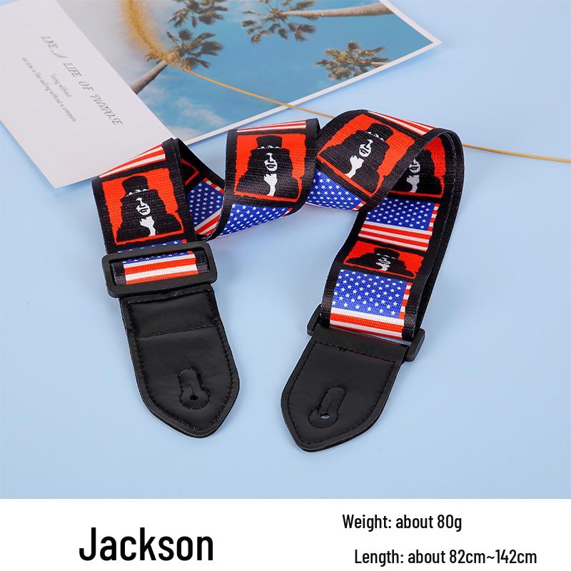 Unisex poszerzany i pogrubiony poliestrowy pasek do gitary/basu - Styl folk, konstrukcja bez dziurkowania