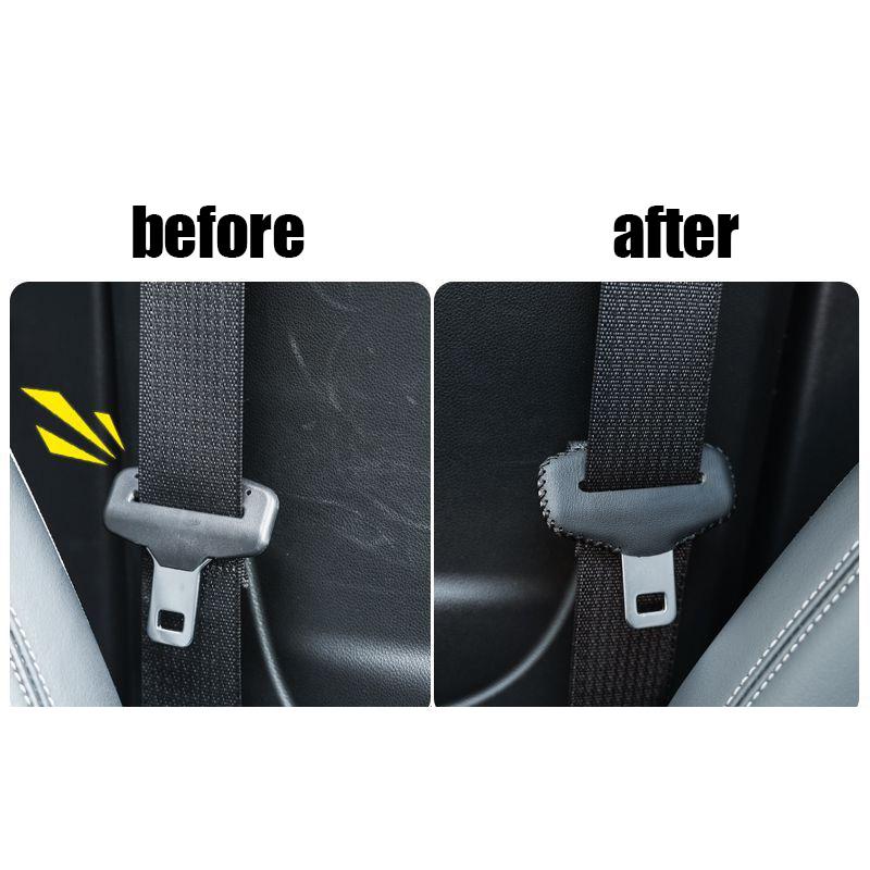 PU Leather Car Seat Belt Buckle Clip Protector Anti-Scratch Seatbelt Cover Padding Interior Button Case Safety Car Accessories