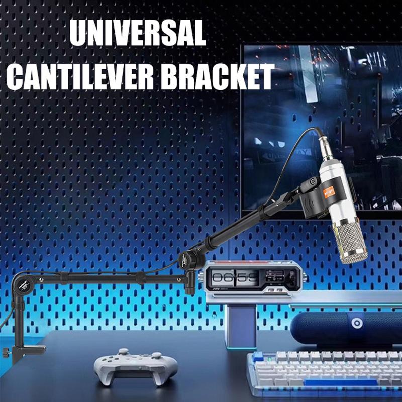Stojak na ramię mikrofonowe biurkowy regulowany uchwyt na mikrofon do gamingu, podcastingu, streamingu, nagrywania, mikrofon z przedłużonym wysięgnikiem