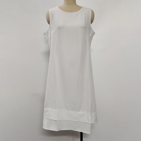 Women's Summer Dress Casual Sleeveless Crew Neck Midi Dress Holiday Travel Shift Sundress
