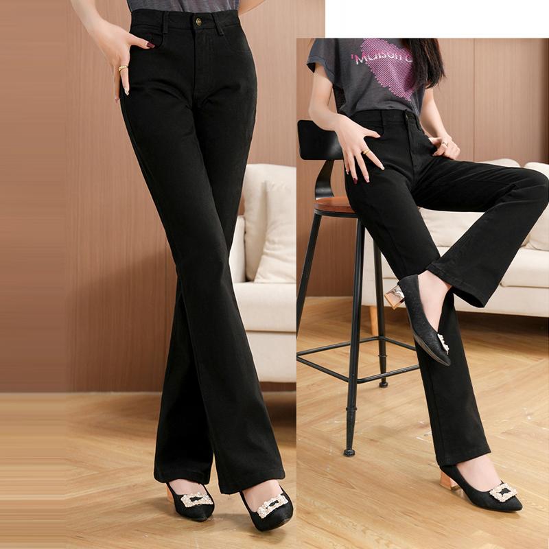 Jean bootcut stretch pour femme, Jean évasé coupe slim taille moyenne, Jeans décontractés pour femme