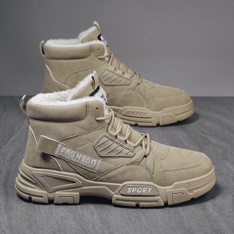 

Autumn New Shoes for Men Classical Boots Outdoor High Tops Leather Casual Shoes Youth Street Cool Ankle Boots 44 песочный