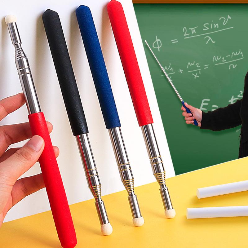 1Pc 100cm Retractable Metal Pointer Special Baton for Teacher Classroom Office Blackboard Whiteboard Ordinary or Touch Screen
