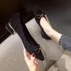 Fashion Office Shoes for Women Pointed Toe Chunky Heels with Medium Woman Pumps Block Heel Elegant Dress Young Korean Style Y2k Spring