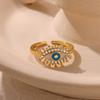 Colorful Non-Fading Eyes Punk Rings For Women Men Fashion Devil's Eye Zirconia Ring Personalized Gold Color Anillos Party Gift