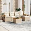 VidaXL Garden Lounge Set with Cushions 6 Pcs, Patio Sofas, Patio Furniture Set, Outdoor Furniture, Beige 3259167
