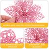 10pcs Christmas Glitter Poinsettia Flowers Tree naments Flower Artificial Decoration Tree nament Xmas Party Supplies