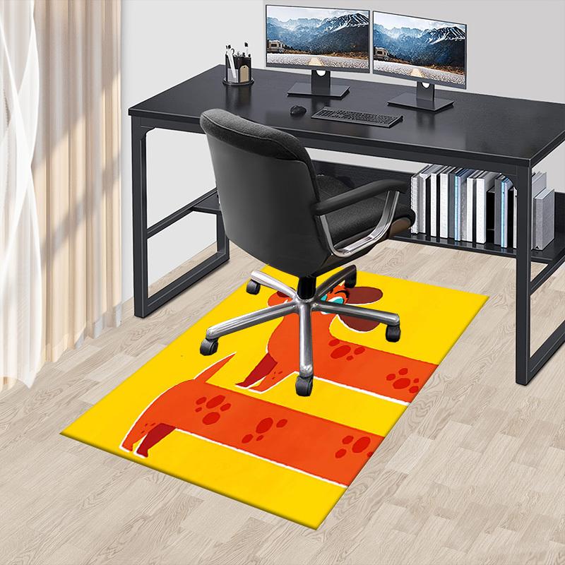1PC Dog Paw Non-Slip Floor Carpet Compatible for Office&Living Room&Dining Room - Flat-Weave Machine- Soft & Pattern-E322