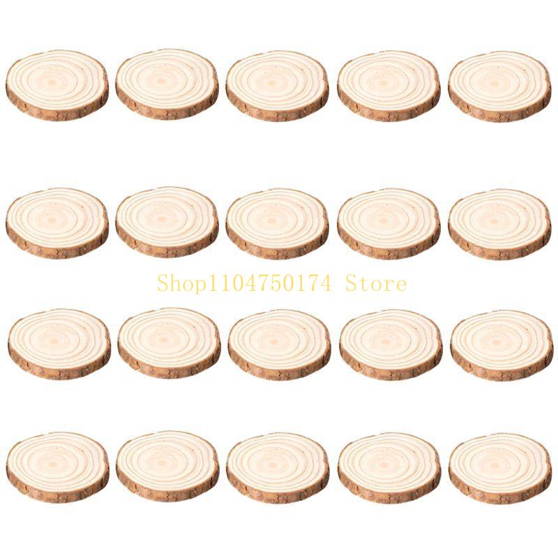 

20pcs Unfinished Natural Round Slices Circles Discs for DIY Wedding Party C top sale хакі