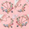 Colors Enamel Disney Princess Dress Charms Pulseiras for Girls Colorful Glass Beads Bracelets&Bangles Women Cartoon Skirt Dangle