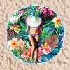 Serviette de Plage Ronde en Fibre Ultra-Fine pour Adultes - Personnalisable, Serviette de Sport et de Bain Absorbante