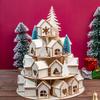 Christmas Wooden Advent Calendar House with 24 Houses Countdown To Christmas DIY Kraft Gift for Kids Family Home Decoration