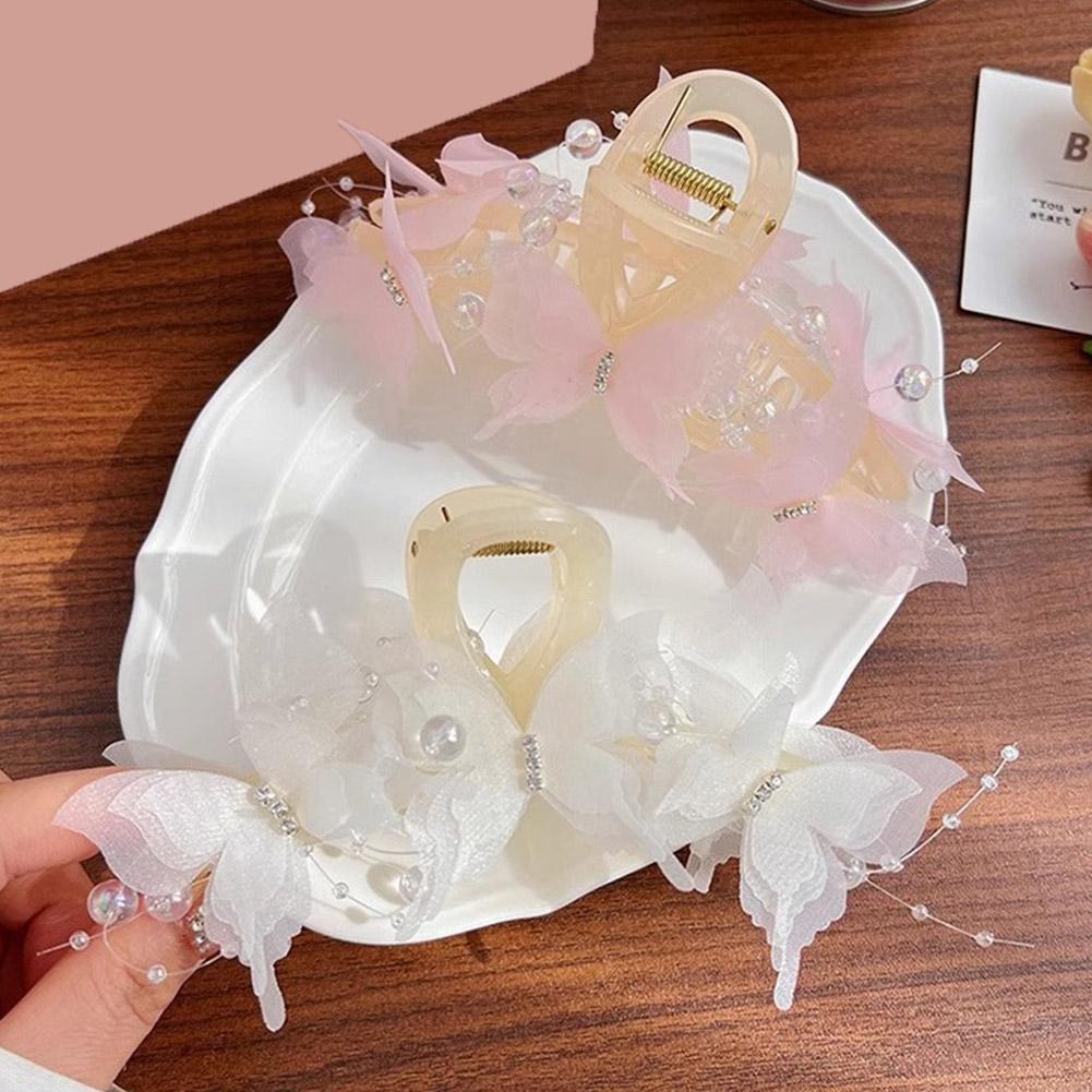 New Fashion Simulation Butterfly Hair Clips Women Elegant Clip Crab Bow Ponytail Hair Headdress I6J0