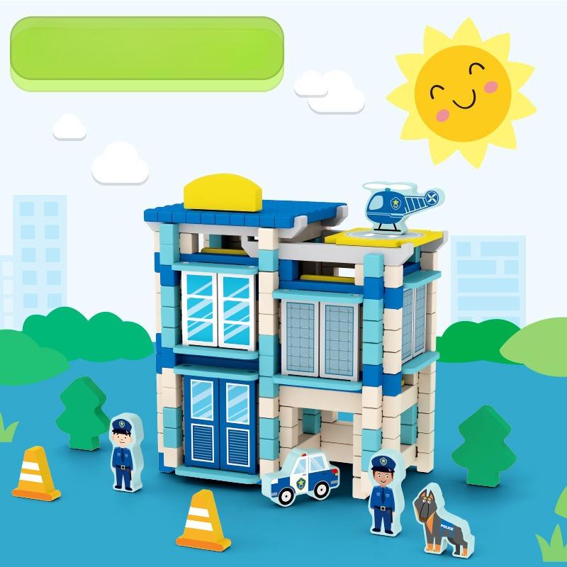 Children'S Early Education Tenon And Mortise Structure Building Block Creative Space Construction Assembly Construction Wooden Educational Toys 3-6