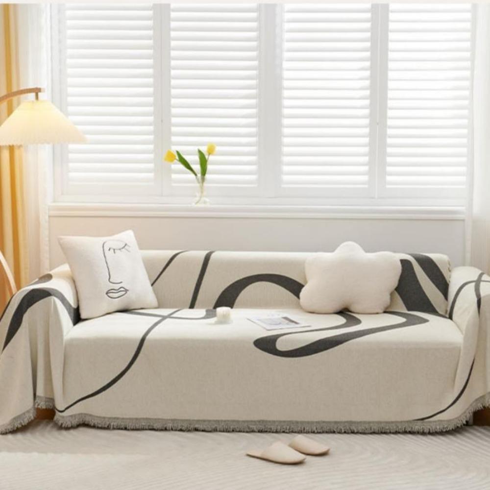 1pcs Modern Sofa Cover Four Season Non-Slip Dust Anti-Cat Scratch Nordic Tassel Throw Blanket Home Couch Decor Accessories