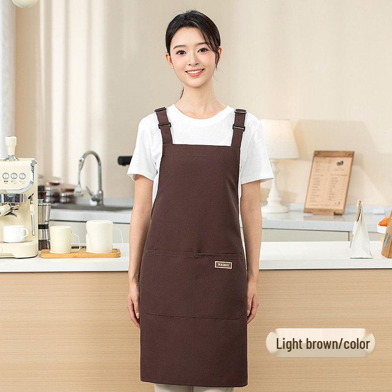 Custom Logo Waterproof Kitchen Apron - Embroidered, Oil-Proof, Long Waist Design for Catering