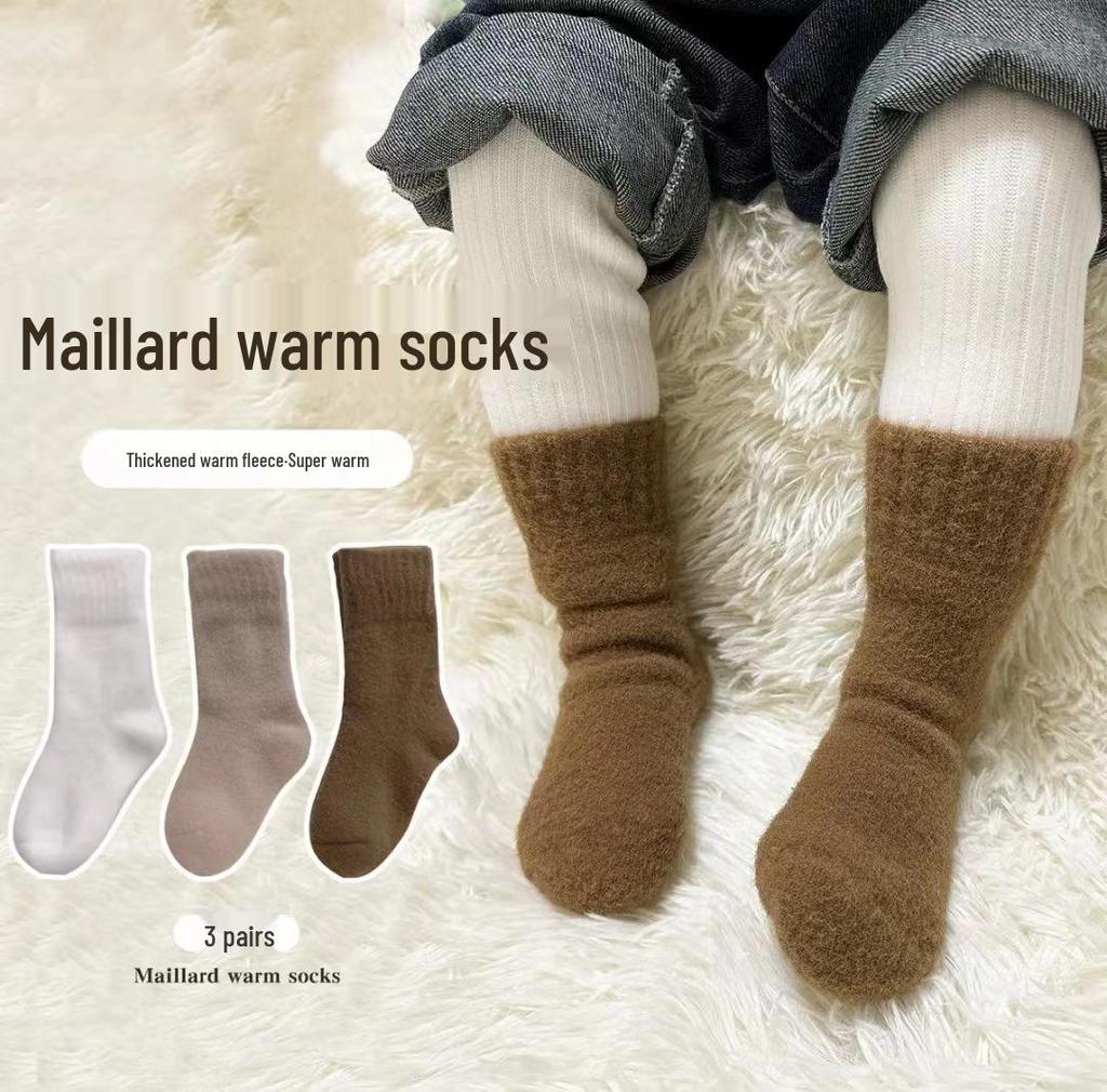 Cozy Fleece-Lined Winter Children's Over-the-Knee Socks - Thick, Warm, Anti-Pilling Candy Color