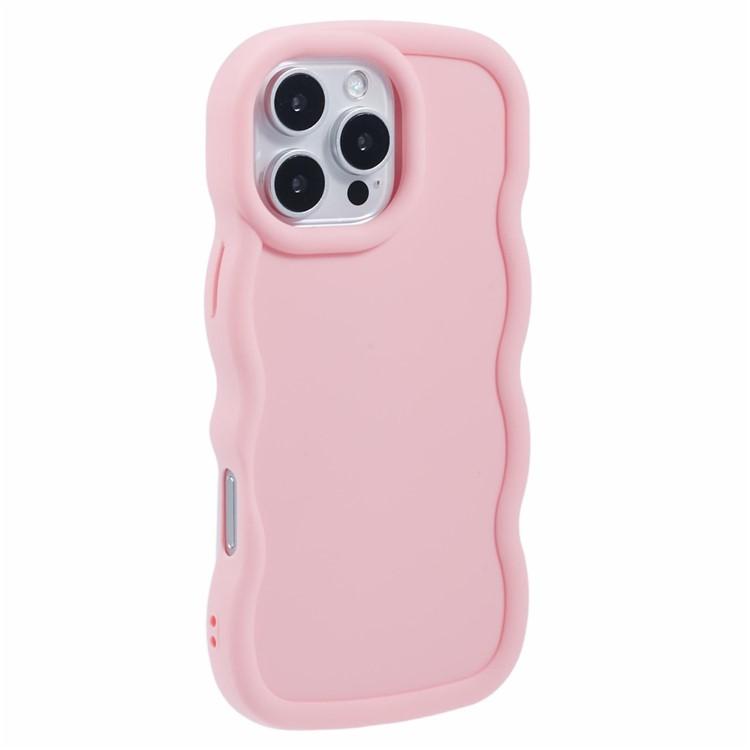 

WANLONFENG XL Series for iPhone 16 Pro Max Case Wave Edge TPU Cover with Tempered Glass Film Light Purple