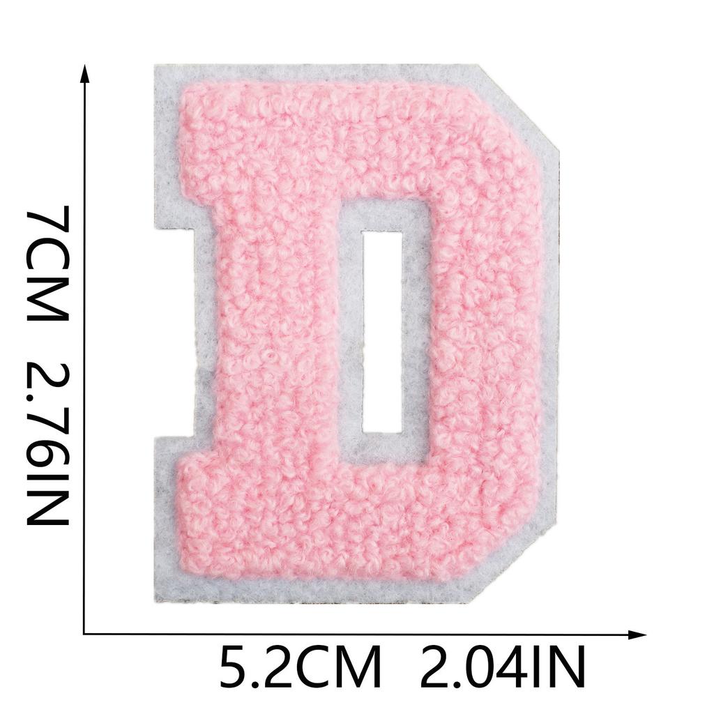 7Cm White Background Pink Character Embroidery Cloth Sticker English Towel Embroidery Letter Computer Embroidery Chapter Boy Embroidery Post