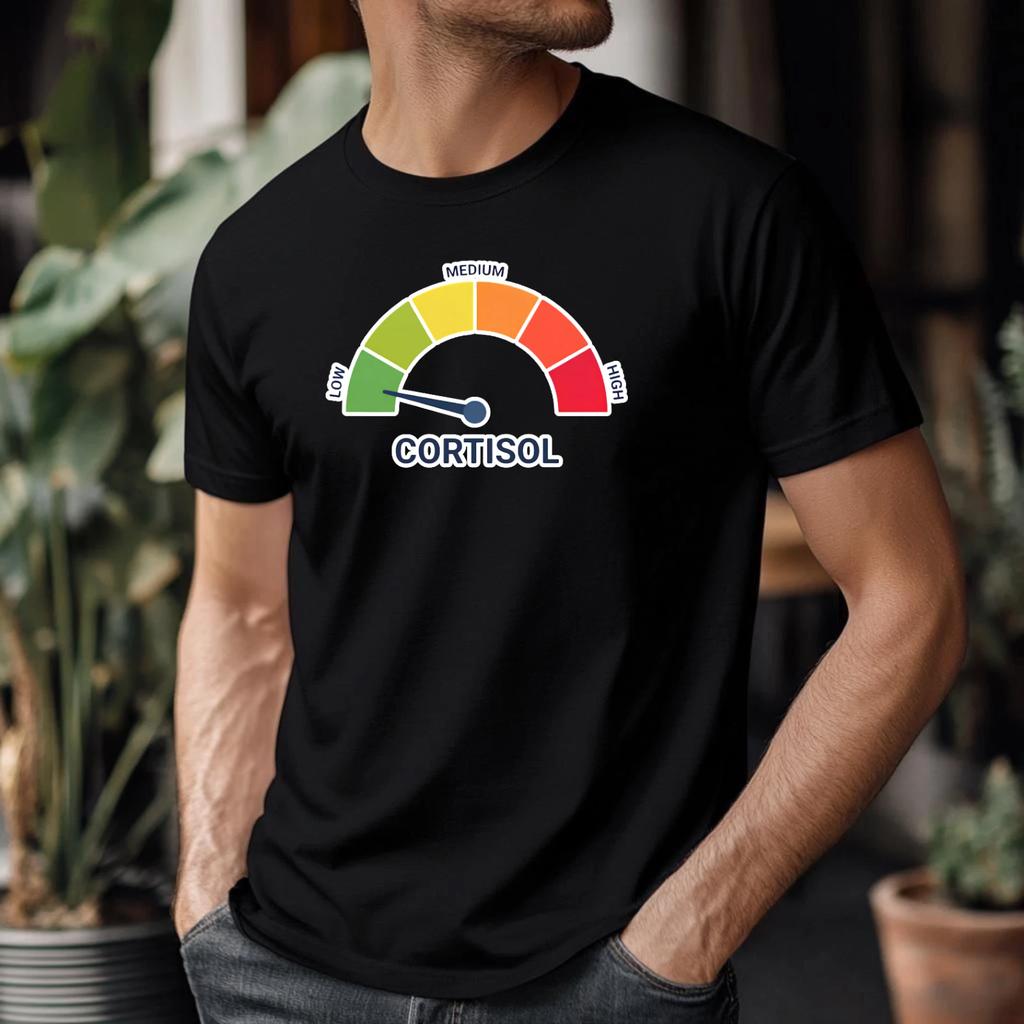 Vintage Grafik T-Shirt Lustiger Stressmesser Cortisolspiegelanzeige Unisex Geschenk T-Shirt