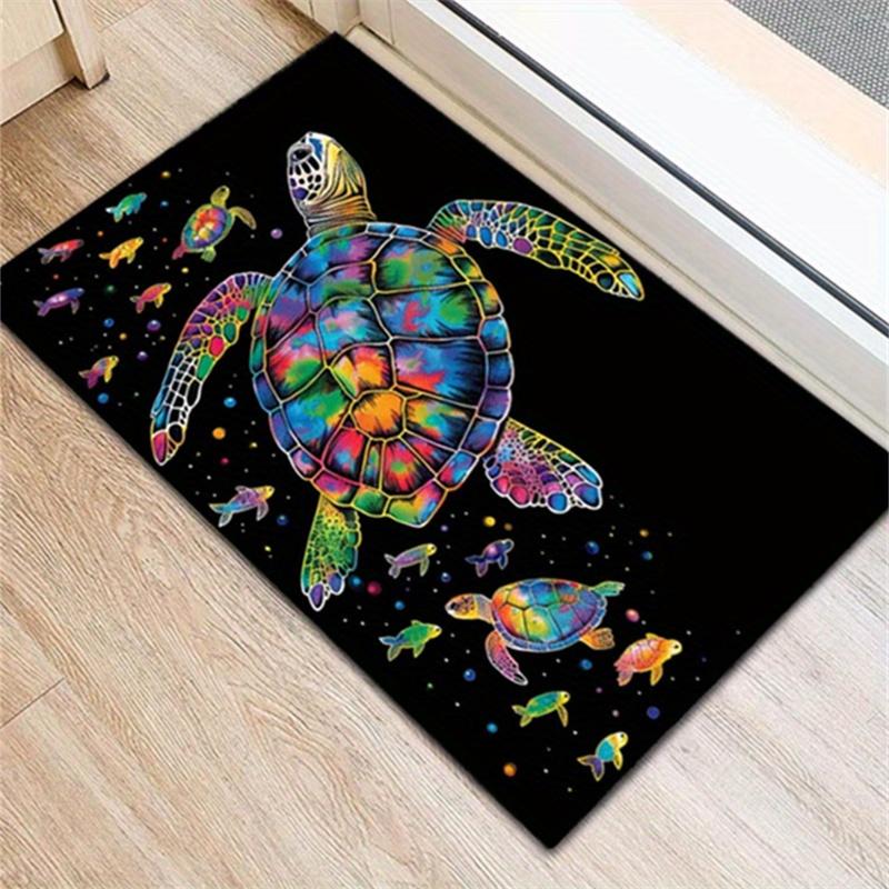 Colorful Turtle Print Area Rug Luxury Crystal and for Living Room Bedroom Porch Office Coffee Table and Hallway Decorative Mats