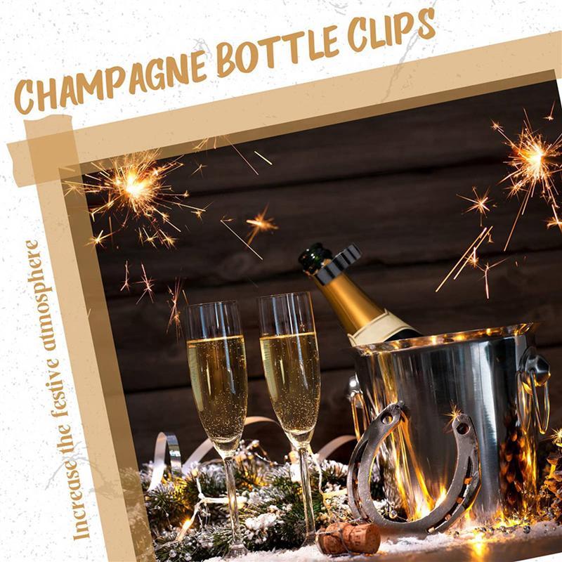 ABWR-150PCS Champagne Bottle Glitter Single Holder Safety Clips Bottle Clips For Candle Christmas Parties Wedding Ceremony