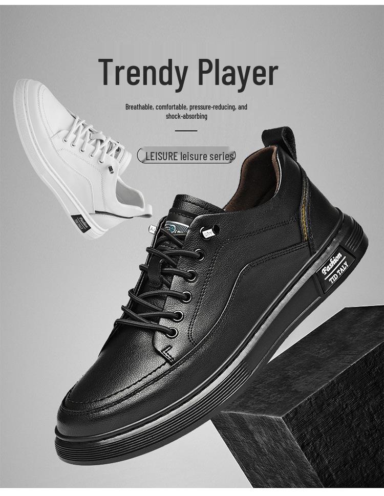 Men's No-Tie White Casual Sports Shoes - Autumn Soft Sole Fashion Sneakers