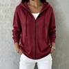 Women's Hooded Zip-Up Sweatshirt with Pockets Casual Long Sleeve Jacket for Everyday Wear