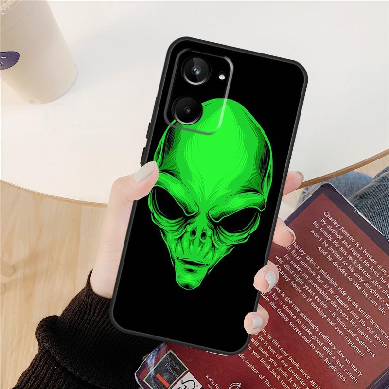 Alien Kawaii Art Case For Realme GT 7 Pro GT 6T 6 5 C55 C53 C51 C21Y C25S C61 C67 C75 10 11 12 13 14 Pro Plus