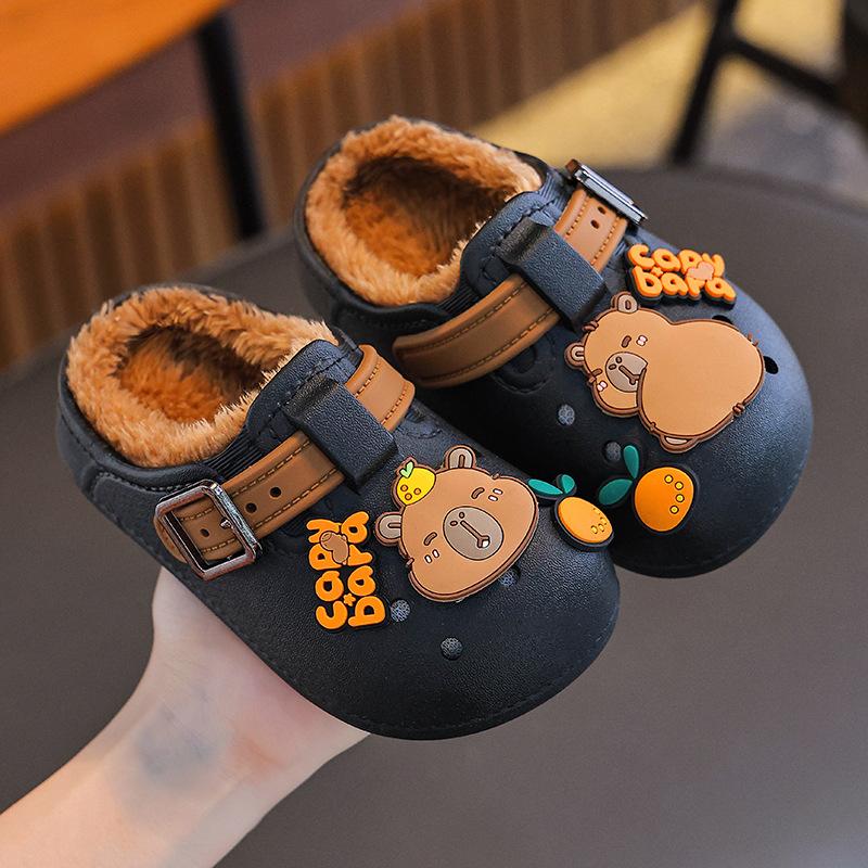 Autumn and Winter Children's Bags and Cotton Shoes for Boys and Girls, Middle-aged and Older Children, Home Children's Cotton Slippers