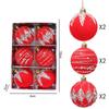 Gifts 6cm Christmas Ball Ornaments Flocked Glitter Accents Flocked Christmas Baubles Holiday Ball Ornaments Christmas Tree Decor