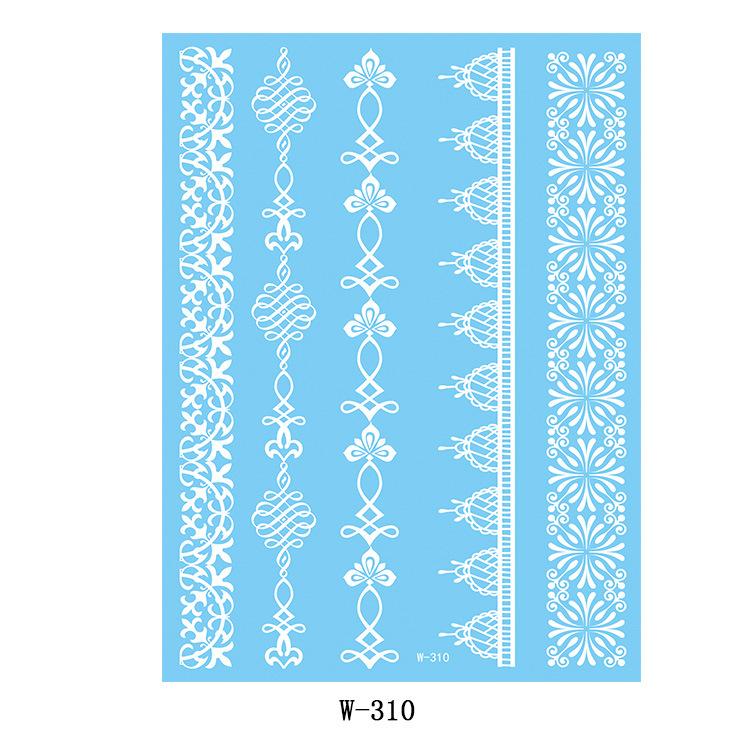 Black And White Lace Tattoo Sticker Wedding Bride Waterproof Tattoo Sticker Tattoo