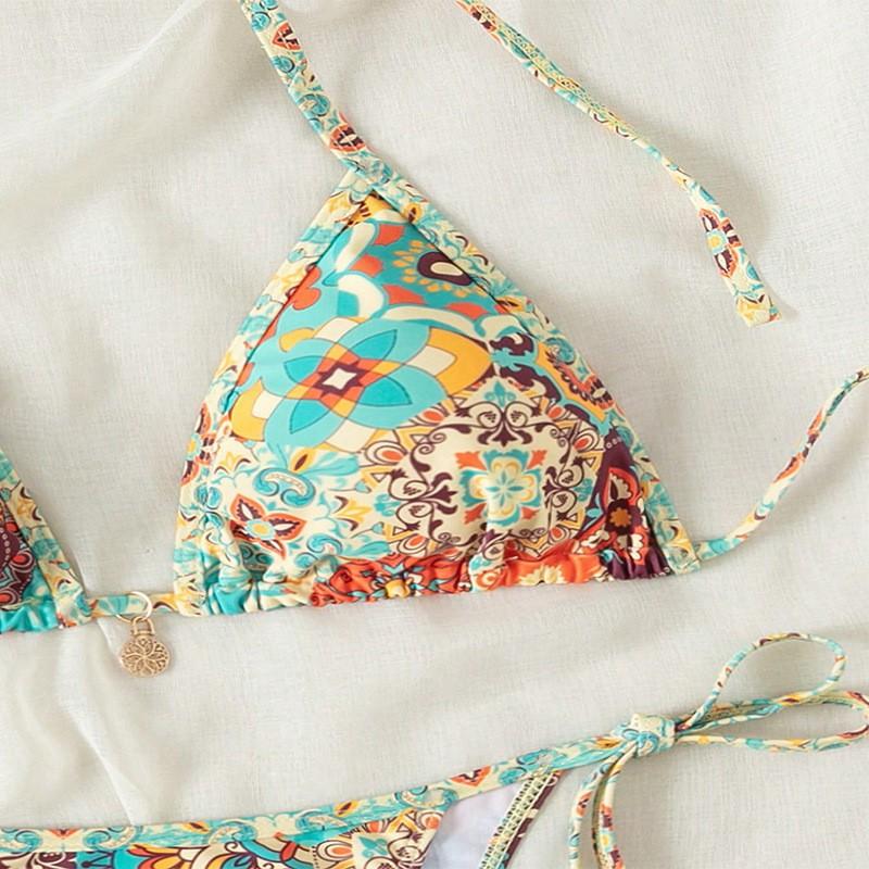 Printed Sexy Bikini Beach Hot Swimsuit Women's High-end