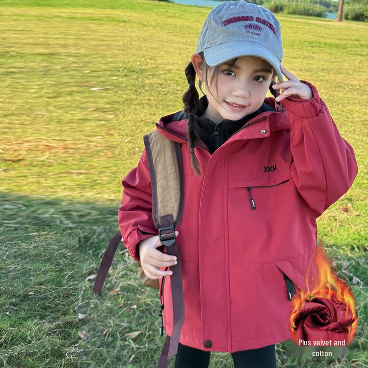 Kids' 3-in-1 Windproof & Waterproof Storm Jacket 2025: New Autumn Style for Boys & Girls - Trendy Outdoor Outerwear