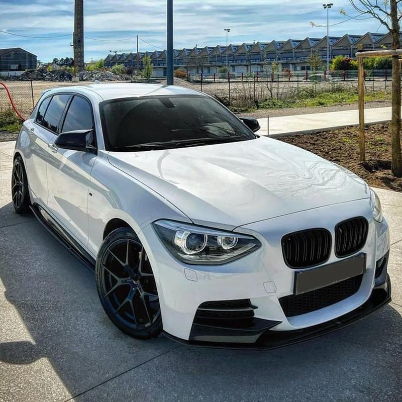 Front Bumper Splitter For BMW 1 Series 2012 To 2014 F20 F21 M Sport Style Canard Cover Trim Lip Spoiler Gloss Black Body Kit