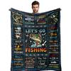 Fish Print Blanket Gift For Fishing Lovers Flannel Blanket Sofa Blanket