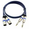 Canon Conversion Cable, Microphone Cable, 2 Mono Phones to 2 XLRs, XLR to Phone Male-Male, Canon XLR XLR Connector, 3-Pin (1m)