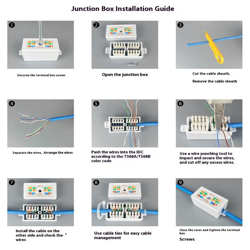 1Pcs Inline Punchdown Krone Coupler Joiner For Cat6/Cat5E Ethernet Network Cables Rj45 Desktop Information Box Junction Box