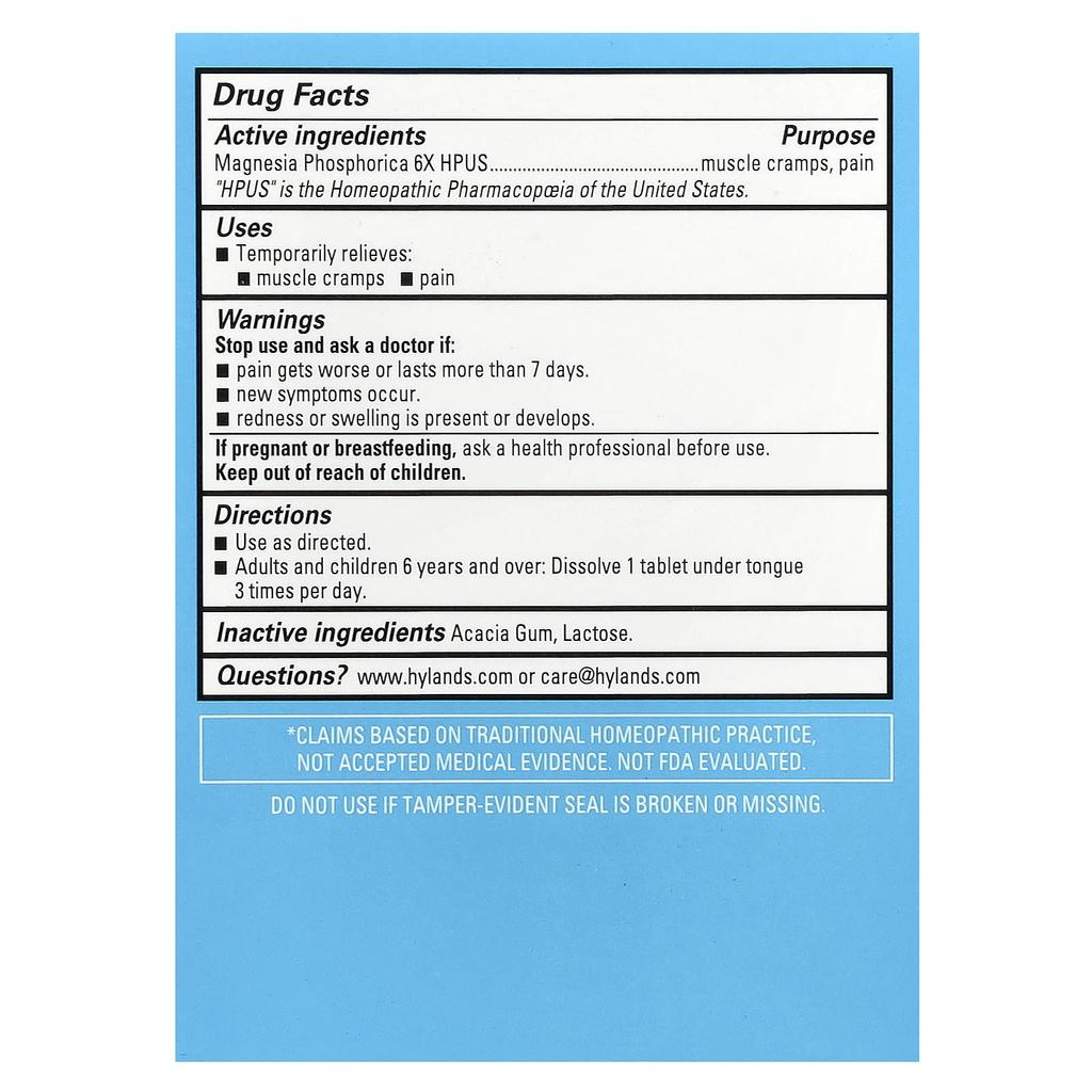 Hyland's Naturals Cell Salt #8, Magnesium Ammonium Phosphate 6X, Fast Dissolve Single Tablets, 100 Tablets