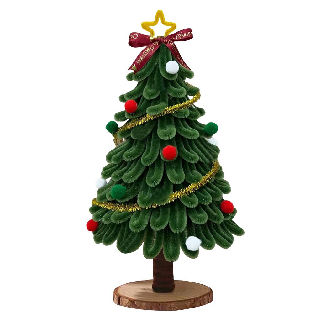 DIY Handmade Christmas Tree Kit Pipe Cleaners Cute Christmas Tree Ornament for Home Office Table Decor